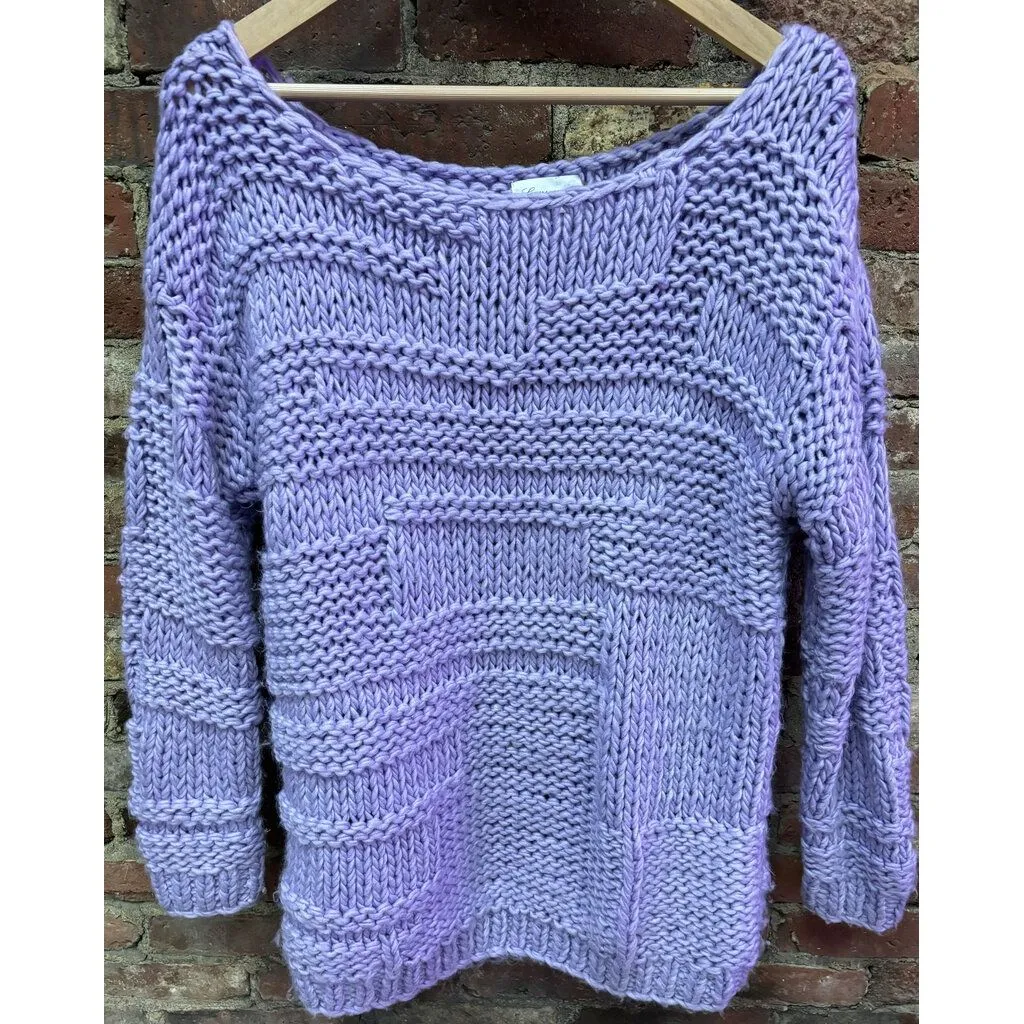 Lovers & Friends Thick Knit Purple Off The Shoulder Vail Sweater - Size Small