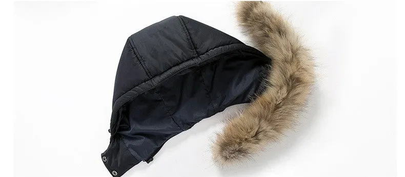 Men Thick Winter Jacket with Parka Hood