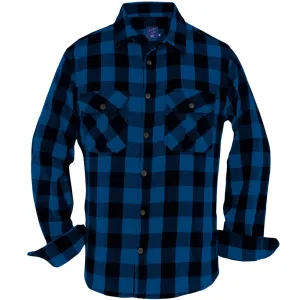 Men's Relaxed Fit Buffalo Plaid Long Sleeve Flannel Shirt P112