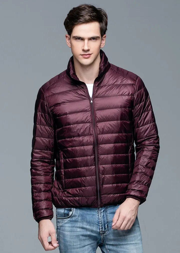 New Autumn Winter Man Duck Down Jacket Ultra Light Thin S-3XL Spring Jackets Men Stand Collar Outerwear Coat