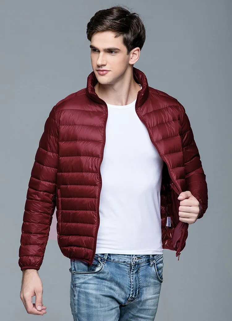 New Autumn Winter Man Duck Down Jacket Ultra Light Thin S-3XL Spring Jackets Men Stand Collar Outerwear Coat