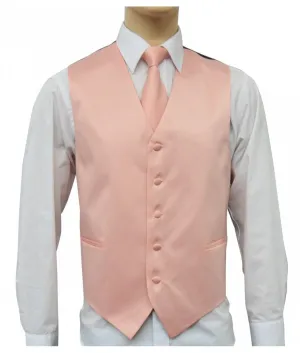 Peach Vest and Tie Set