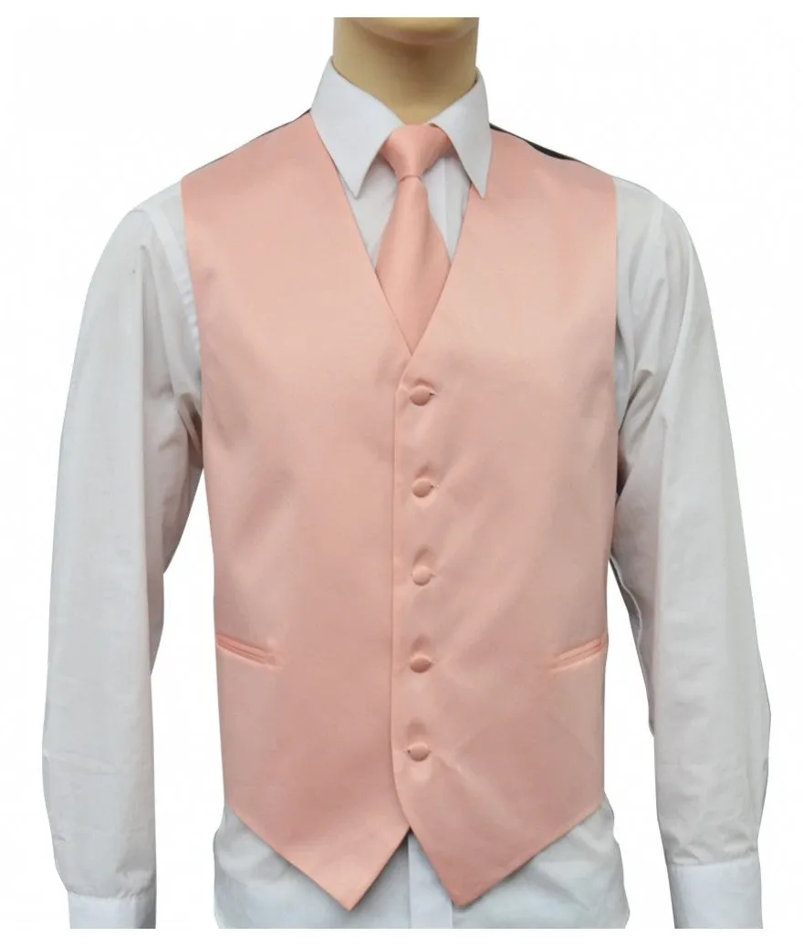 Peach Vest and Tie Set