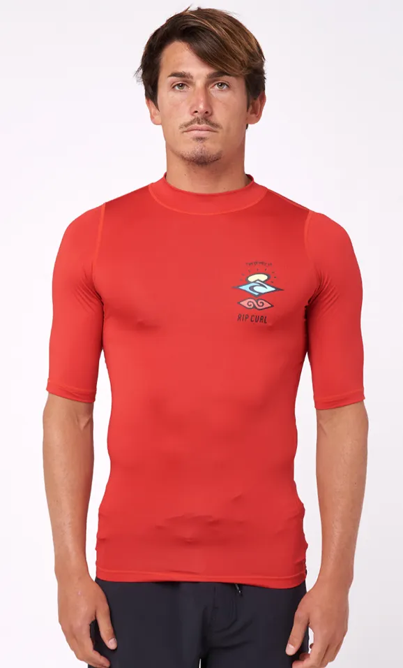 Ripcurl Icons Perf Short Sleeve Uv Rash Guard T-Shirt