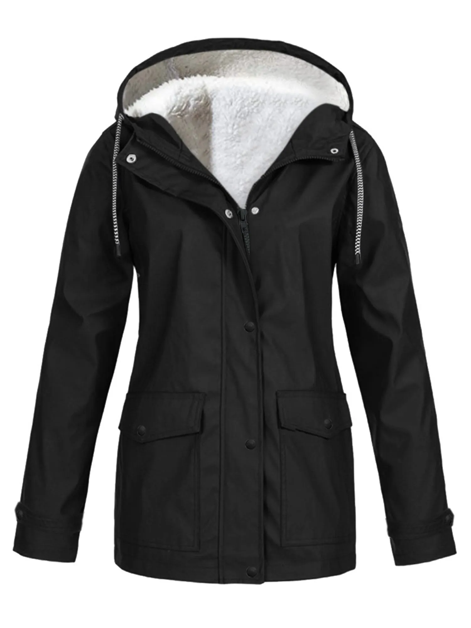 Rosvigor Womens Sherpa Coats Winter Warm Jackets Parkas Coats with Hood