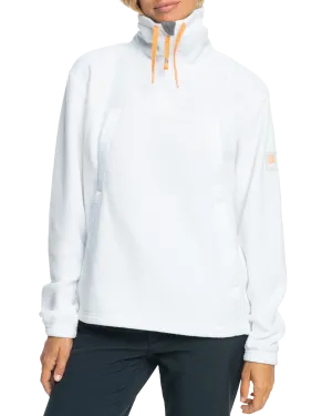 Roxy Women's Chloe Kim Technical Half-Zip Fleece - Bright White