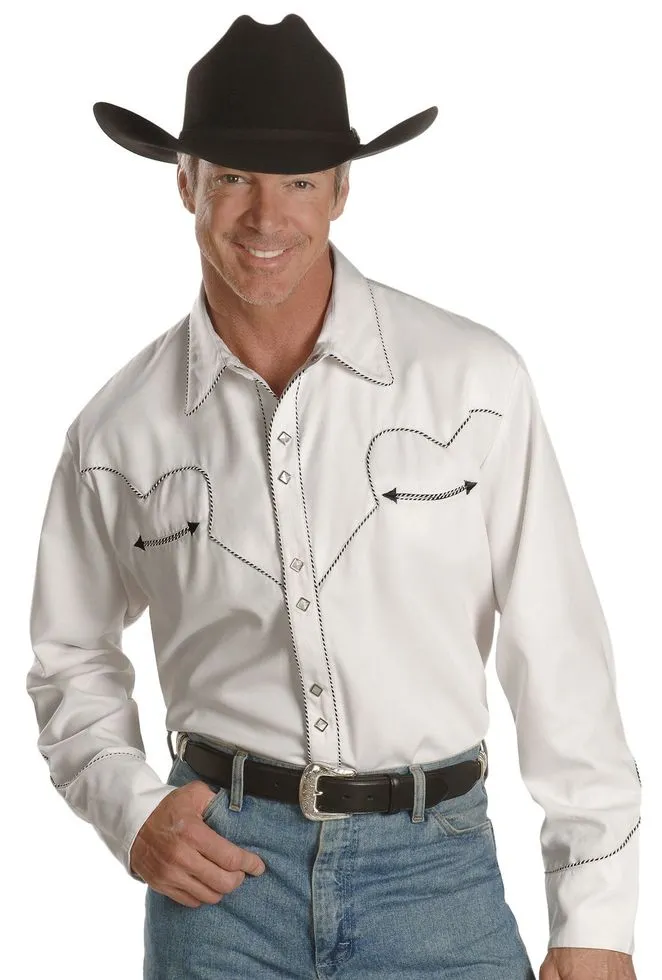 Scully White Retro Western Shirt