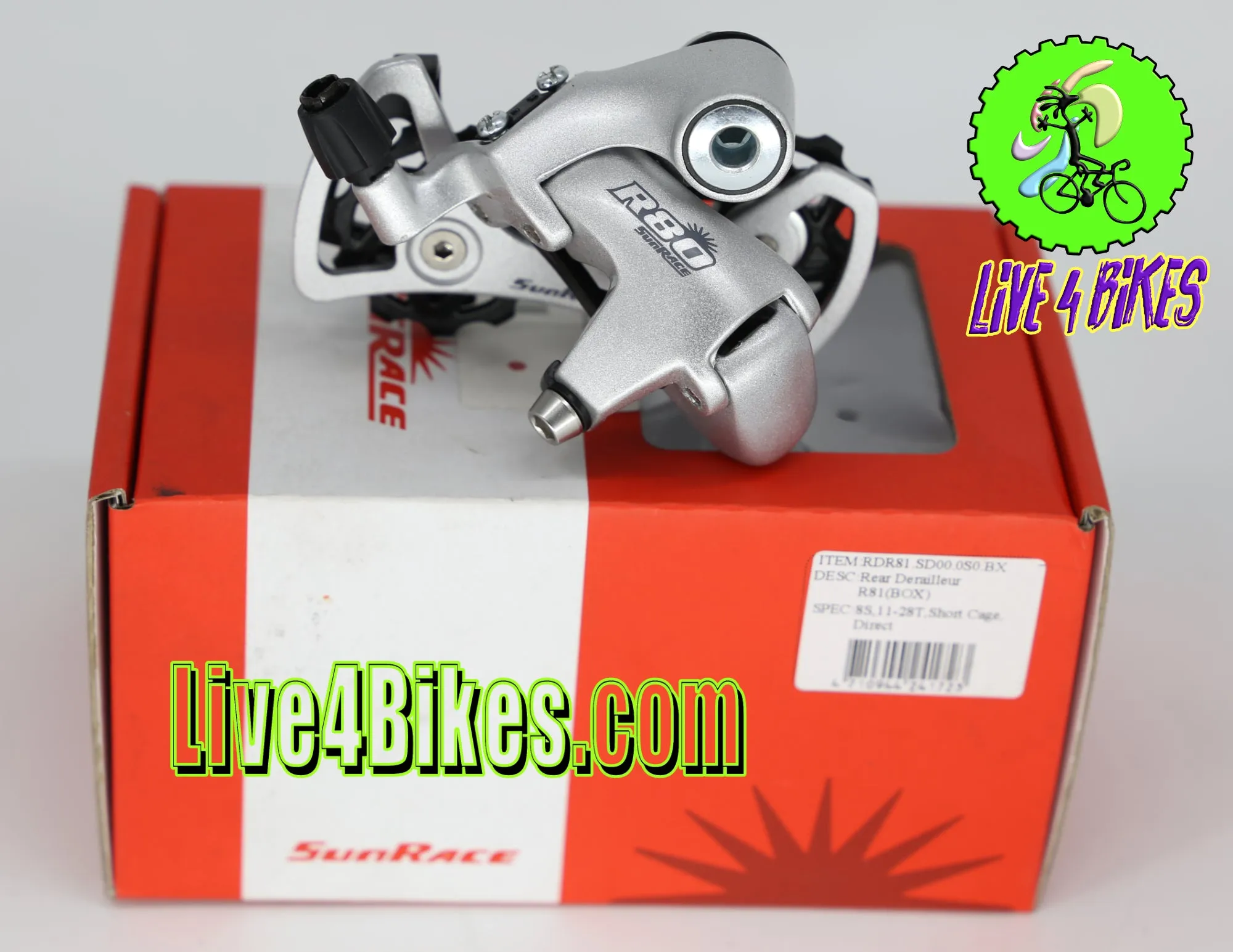 SunRace  R81 Rear Derailleur 11-28T 8 Speed Short Cage Road bike - Live 4 Bikes