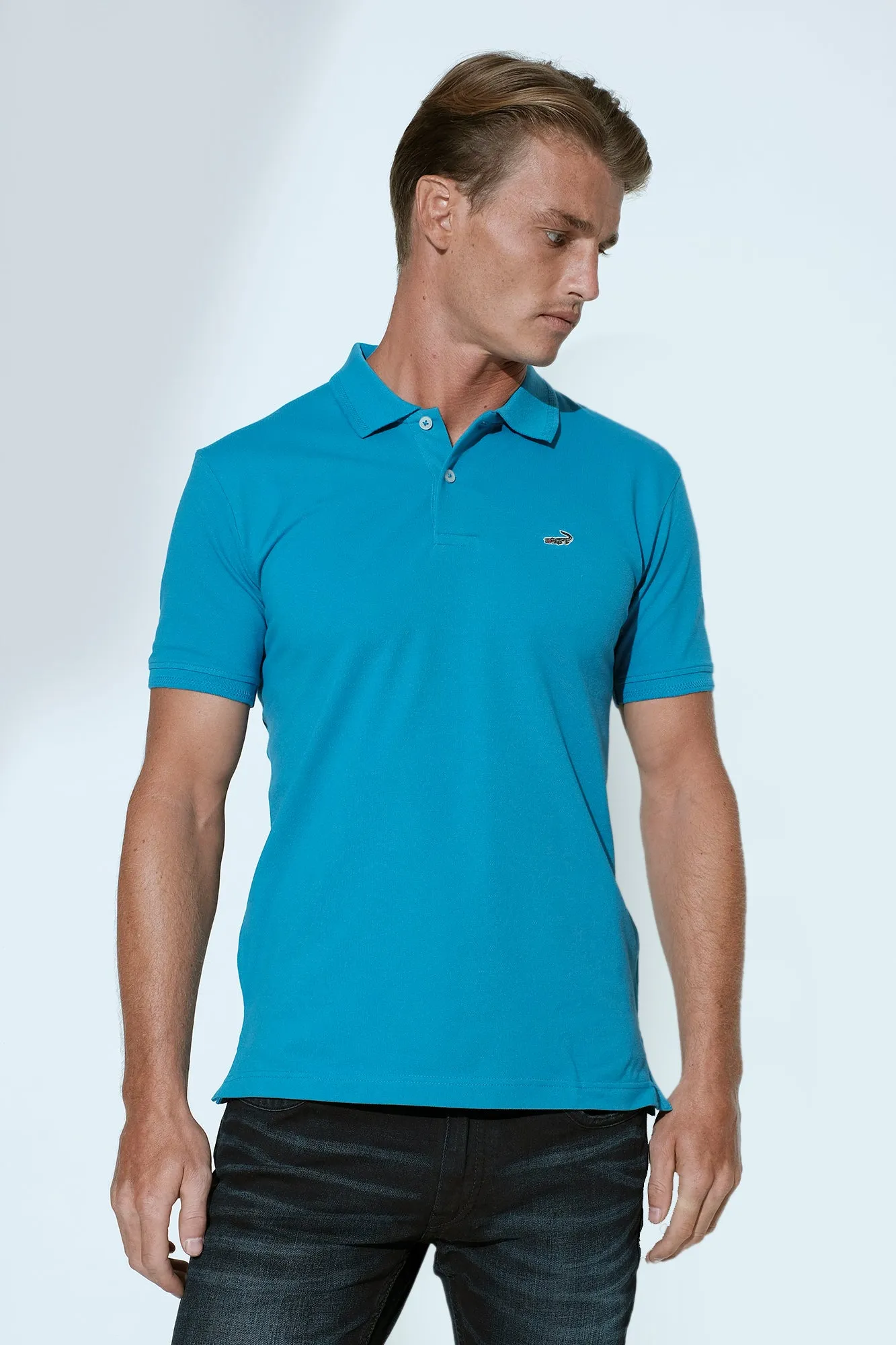 Supima Polo-Blue Enamel-Slim Fit