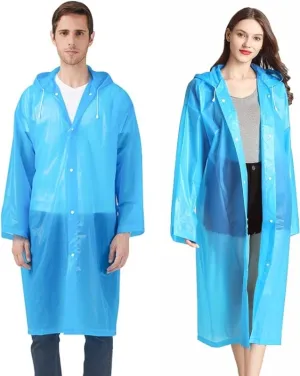 UPSEN Rain Ponchos for Adults, Reusable Raincoats for Women Men, 2 Pack Emergency Rain Jacket with Hood for Disney Outdoor