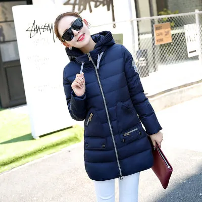 Winter  long down Jacket  2017 top quality pakas Women long sleeve hooded Parka Winter Plus Size  Lady hot Coats Christmas YY285