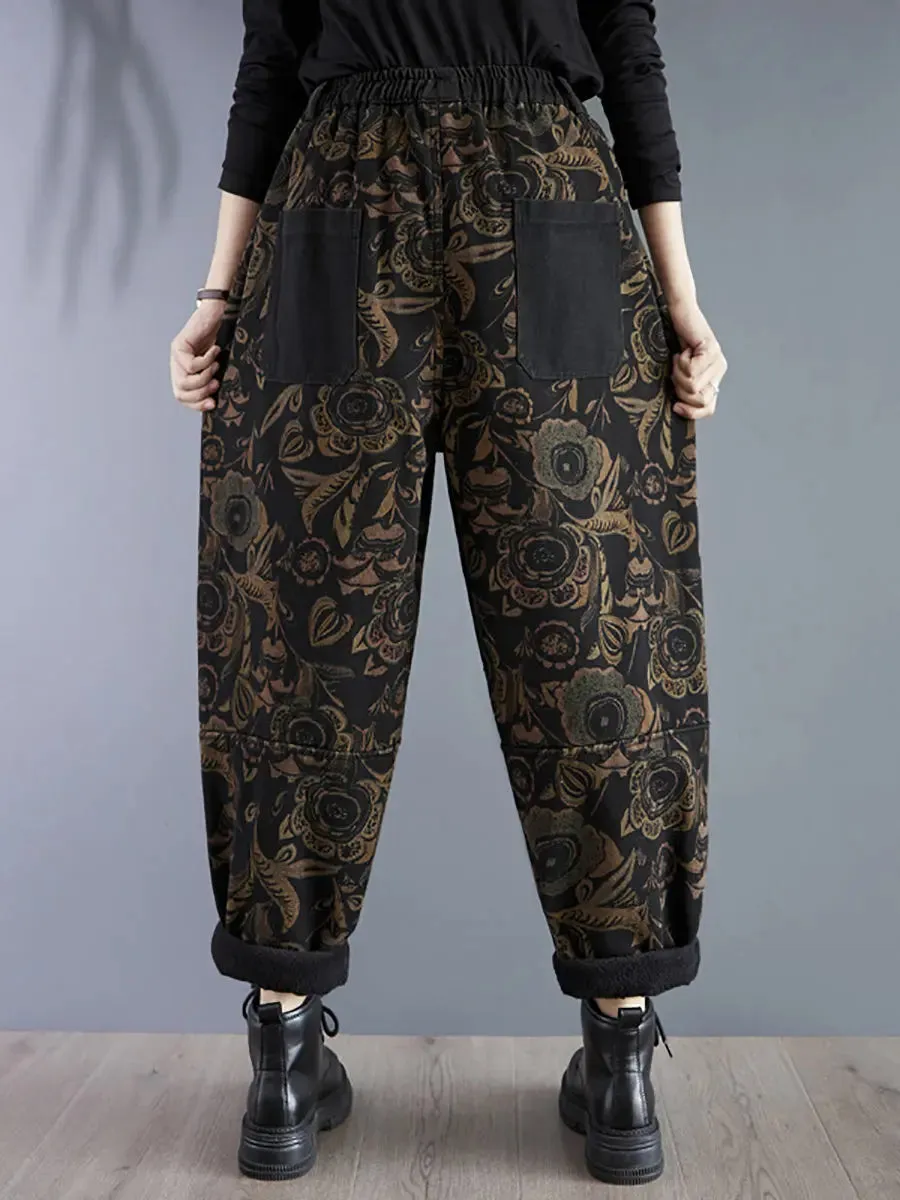 Women Winter Fleece-lined Harem Pants