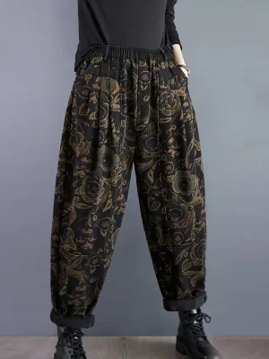 Women Winter Fleece-lined Harem Pants