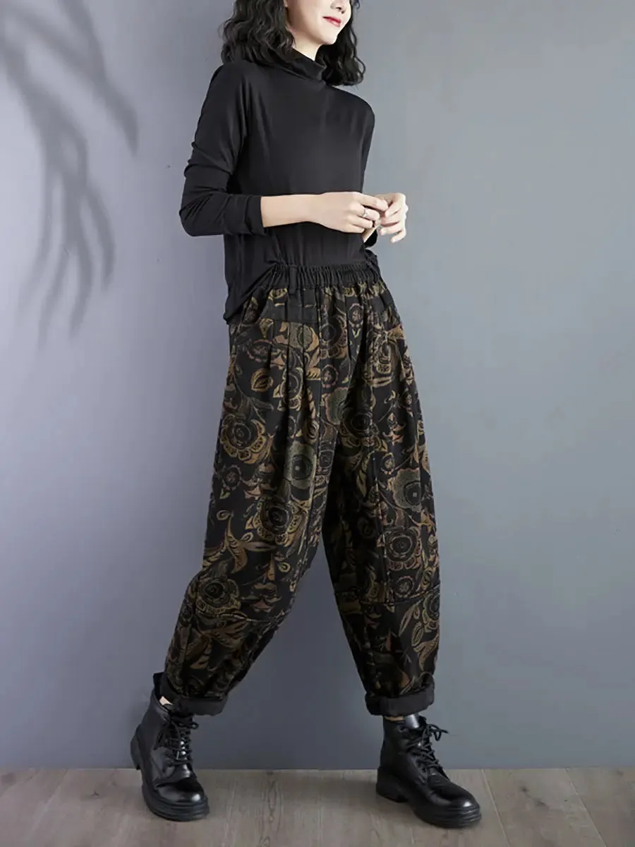 Women Winter Fleece-lined Harem Pants