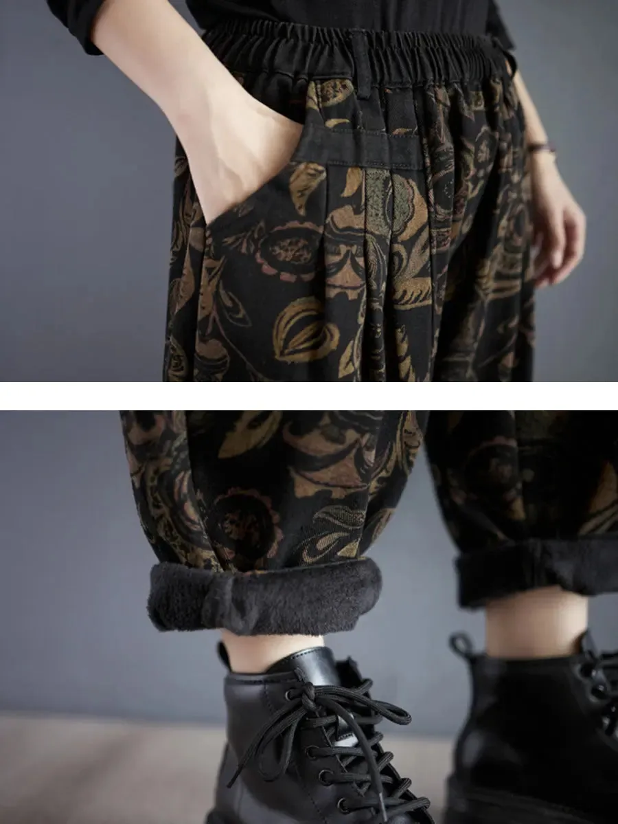 Women Winter Fleece-lined Harem Pants